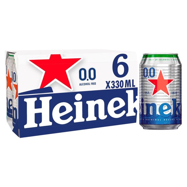 Heineken 0.0% Alcohol Free Beer 6 x 330ml Cans